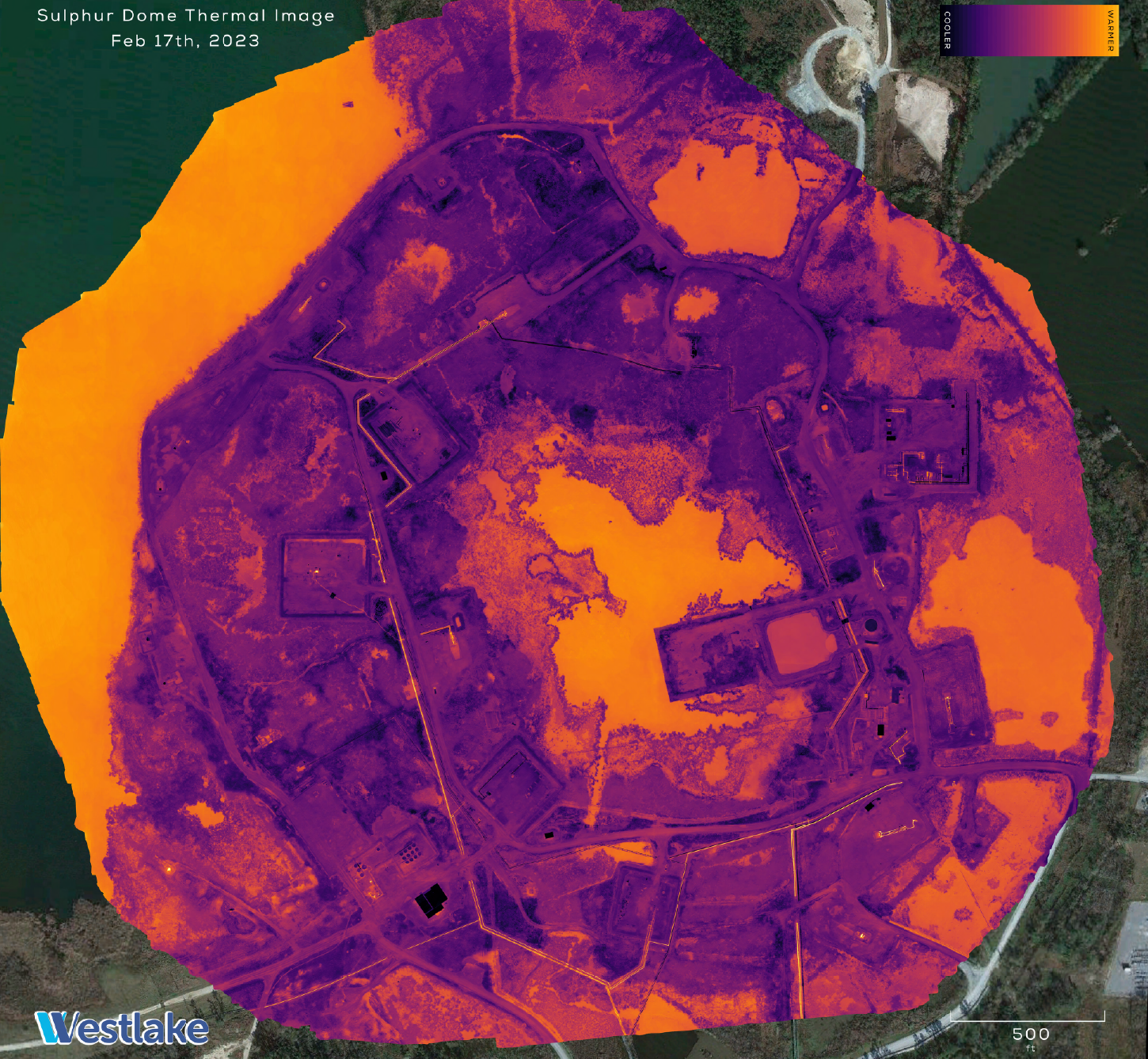 Temperature Drone Map of Sulphur